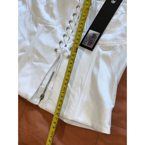 NWT I.AM.GIA Evita White Lace-Up Corset Top Small Womens - Picture 9 of 10